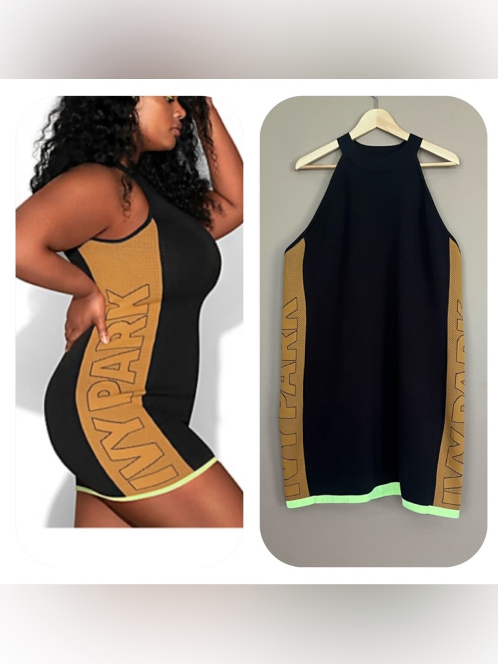 {Adidas x Ivy Park} Knit Logo Bodycon Dress with Side Spellout - Womens 3X